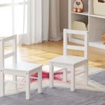 UTEX Child’s Wooden Chair Pair for Play or Activity, Set of 2, White