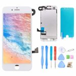 Srinea Screen Replacement for iPhone 7 4.7” White, LCD Display Touch Screen with Front Camera, Proximity Sensor, Ear Speaker, Digitizer Frame Assembly and Full Repair Kit for iPhone 7