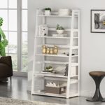 Tribesigns 5-Tier Bookshelf, Free Standing Ladder Shelf with Strong Metal Frame, Ample Space for Storage (White)