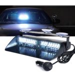 Xprite White 16 LEDs High Intensity LED Law Enforcement Emergency Hazard Warning Strobe Lights For Interior Roof/Dash / Windshield With Suction Cups