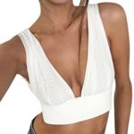 Paymenow Sleeveless Vest For Women, Sexy Women Deep V Neck Crop Summer Shirts Tank Tops Blouse (XL, White)