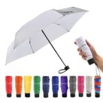Ke.movan Travel Compact Umbrella Windproof Mini Sun & Rain Umbrella Ultra Light Parasol – Fits Men & Women, Gift Choice (White)