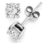 0.25 ct tw Natural Diamond Stud Earrings 14K Gold Push Back (G,I1) Premium Quality
