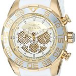 Invicta Men’s ‘Speedway’ Quartz Stainless Steel and Silicone Casual Watch, Color:White (Model: 26303)