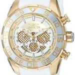 Invicta Men’s ‘Speedway’ Quartz Stainless Steel and Silicone Casual Watch, Color:White (Model: 26303)