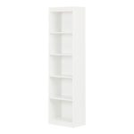 South Shore Narrow 5-Shelf Storage Bookcase, Pure White