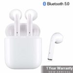 True Wireless Headphones, JFtown TWS Wireless Bluetooth 5.0 Earbuds with 3D Clear Sound, in Ear Sports Wireless Earphones with Built-in Mic 1500mAh Charging Box(White)