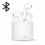 KUXIN Bluetooth Headphones Stereo in-Ear Earpieces with 2 Wireless Built-in Mic Earphone and Charging Case Compatible Most Smart Phones (White)