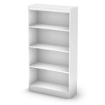 South Shore 4-Shelf Storage Bookcase, Pure White
