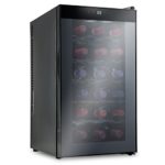 Ivation 18 Bottle Thermoelectric Red And White Wine Cooler/Chiller Counter Top Wine Cellar with Digital Temperature Display, Freestanding Refrigerator Smoked Glass Door Quiet Operation Fridge