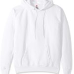 Hanes Men’s Pullover EcoSmart Fleece Hooded Sweatshirt, White, Large