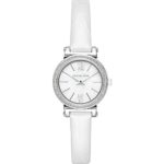 Michael Kors Watches Womens Sofie Stainless-Steel and White Leather Watch