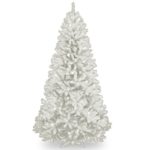 National Tree 7 Foot North Valley White Spruce Tree with Glitter and 550 Clear Lights, Hinged (NRVW7-302-70)
