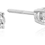 1/3 cttw SI2-I1 Clarity Certified Diamond Stud Earrings 14K White Gold