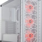 CORSAIR Crystal 460X RGB Compact Mid-Tower Case, 3 RGB Fans, Tempered Glass – White