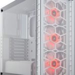 CORSAIR Crystal 460X RGB Compact Mid-Tower Case, 3 RGB Fans, Tempered Glass – White