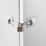 Refrigerator Door Lock with Padlock – White