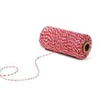 KINGLAKE 328 Feet Cotton Bakers Twine Christmas Twine String Crafts Gift Twine Durable Packing String Red & White