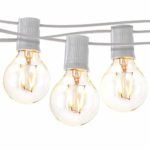 Brightech Ambience Pro – Waterproof LED Outdoor String Lights – Hanging 1W Vintage Edison Bulbs – Patio Globe Lights Create Cafe Ambience in Your Backyard – 26 Ft, White