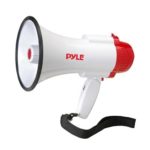 Pyle Megaphone Speaker PA Bullhorn – with Built-in Siren 30 Watt Voice Recorder & 800 Yard Range – Ideal for Football, Soccer, Baseball, Hockey, Basketball, Cheerleading Fans & Coaches – PMP35R