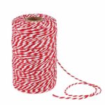 656 Feet Red and White Twine,Cotton Bakers Twine,Christmas Gift Wrapping Twine String,Cotton Cord Kitchen Twine
