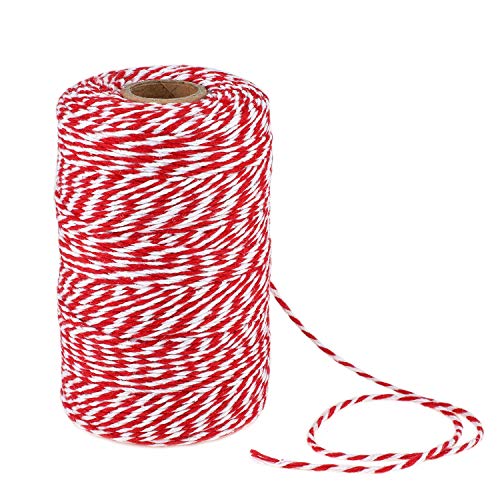 656 Feet Red and White Twine,Cotton Bakers Twine,Christmas Gift