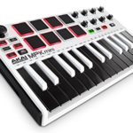 Akai Professional MPK Mini MKII White | 25-Key Ultra-Portable USB MIDI Drum Pad & Keyboard Controller with Joystick, VIP Software Download Included – Limited Edition