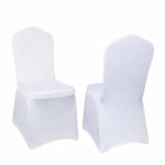 VEVOR 100 Pcs White Chair Covers Polyester Spandex Chair Cover Stretch Slipcovers for Wedding Party Dining Banquet Chair Decoration Covers (Flat Chair Cover, White/100PC)