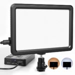 RALENO Led Video Light, Panel Light Built-in 5000mA Lithium Battery , 3200K-6500K White and Warm Light Adjustable, with Hot Shoe Ball Mount, USB Cable 104 LED Light for all DSLR Cameras