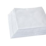 Men’s Handkerchiefs,100% Soft Cotton,White Hankie (12 Pieces)