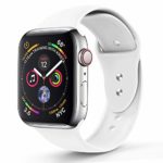 RUOQINI Compatible with Apple Watch Band 44mm,Sport Silicone Soft Replacement Band Compatible for Apple Watch Series 4, S/M White