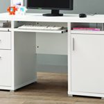 Computer Desk with 2 Drawers and Cabinet White