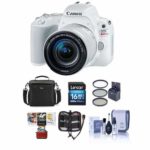 Canon EOS Rebel SL2 DSLR with EF-S 18-55mm f/4-5.6 is STM Lens – White Bundle with 16 GB SDHC Card, Camera Case, 58mm Filter Kit, Cleaning Kit, Memory Wallet, Mac Software Package