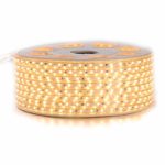 Shine Decor Dimmable Led Strips Light,Rope Light, High Voltage 110V, SMD 2835 60Led/M, 150ft/roll, 3000K Warm White, with Plastic Tube Cover, Indoor/Outdoor use.