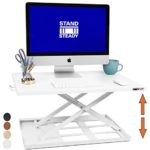Standing Desk X-Elite – Stand Steady Standing Desk | X-Elite Pro Version, Instantly Convert Any Desk into a Sit/Stand up Desk, Height-Adjustable, Fully Assembled Desk Converter (White)