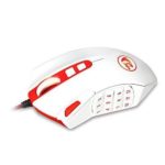 Redragon M901 PERDITION 16400 DPI High-Precision Programmable Laser Gaming Mouse for PC, MMO, 18 Programmable Buttons, Weight Tuning Cartridge, 12 Side Buttons, 5 programmable user profiles, Omron Micro Switches (White)
