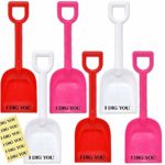 Gift Boutique 24 Count Plastic Toy Shovels 7 1/2 Inches Tall in Pink Red and White for Valentines Day + 24 I Dig You Stickers