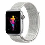 INTENY Sport Band Compatible with Apple Watch 38mm, Soft Lightweight Breathable Nylon Sport Loop, Strap Replacement for iWatch Series 3, Series 2, Series 1 (Summit White, 38mm)