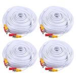 ANNKE (4) 150 Feet Video Power Cable for Security Camera System, All-in-One BNC Video and Power CCTV Security Camera Cable with Two Female Connectors (White)