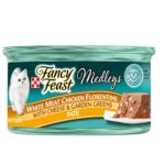 Purina Fancy Feast Medleys Pate Collection Gourmet Wet Cat Food, (24) 3 oz. Cans, White Meat Chicken Florentine with Cheese & Garden Greens