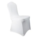 White Stretch Spandex Chair Covers Wedding Universal – 50 Pcs Banquet Wedding Party Dining Scuba Elastic Chair Covers (White, 50)