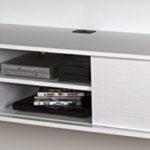 South Shore 9029676 Floating Wall Mounted Media Console, Pure White, 56″
