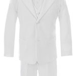 Little Boy’s Usher Tuxedo Suit No Tail G210 (7, White)