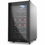 hOmelabs 18 Bottle Wine Cooler – Free Standing Single Zone Fridge and Chiller for Wines – Small Quiet Cooling Red and White Wine Refrigerator with Glass Door and Digital Temperature Display