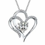 Heart Necklace 14K Gold Plated 5A Cubic Zirconia Pendant Necklaces for women