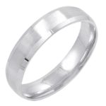 Men’s 10K White Gold 5mm Comfort Fit Satin Finish Beveled Edge Wedding Band (Available Ring Sizes 8-12 1/2)