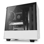 NZXT H500 – Compact ATX Mid-Tower Case – Tempered Glass Panel – All-Steel Construction – Enhanced Cable Management System – Water-Cooling Ready – White\Black
