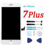 for iPhone 7 Plus Screen Replacement White 5.5 Inch LCD Display 3D Touch Screen Digitizer Replace Screen with Repair Tools Kit & Screen Protector