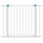 Pet Gate | 29″ High Walk-thru Steel Pet Gate by 29″ to 38″ Wide in Soft White w/ Glow Frame, Medium
