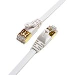 Tera Grand CAT7-WL080-06 Category 7 10 Gigabit Ethernet Ultra Flat Patch Cable 6 Feet for Modem Router LAN Network Playstation Xbox White